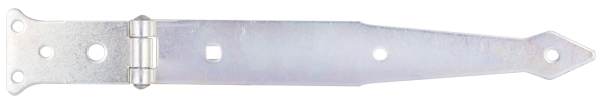 Bandella a cerniera, con perno rivettato, Materiale: acciaio grezzo, superficie: galvanizzata, passivata a strato spesso, Lunghezza bandella: 252 mm, Larghezza cerniera: 77 mm, Lunghezza cerniera: 48 mm, Larghezza bandella: 35 mm, Modello: leggero, Spessore del materiale: 2,50 mm, Numero di fori: 5 / 1 / 1, Foro: Ø6 / Ø9 / 7 x 7 mm