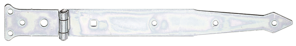 Bandella a cerniera, con perno rivettato, Materiale: acciaio grezzo, superficie: galvanizzata, passivata a strato spesso, Lunghezza bandella: 302 mm, Larghezza cerniera: 77 mm, Lunghezza cerniera: 48 mm, Larghezza bandella: 35 mm, Modello: leggero, Spessore del materiale: 2,50 mm, Numero di fori: 6 / 1 / 1, Foro: Ø6 / Ø9 / 7 x 7 mm