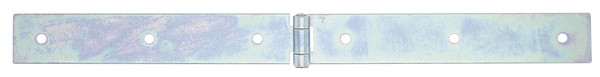 Bisagra para baúl, con pasador remachado, Material: Acero crudo, Superficie: galvanizado bicromatado, Longitud: 400 mm, Anchura: 35 mm, Versión: ligera, Espesura del material: 2,50 mm, Número de agujeros: 6, Perforación: Ø6,5 mm