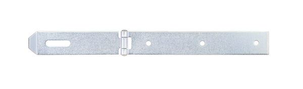 Hasp, straight end, Material: raw steel, Surface: galvanised, thick-film passivated, Length of top latch: 140 mm, Width: 35 mm, Length of screw-on plate: 210 mm, Distance centre of slot - centre pin: 99 mm, Material thickness: 2.50 mm, No. of holes: 1 / 3, Hole: 8 x 35 / Ø6.5 mm