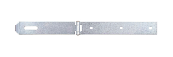 Hasp, straight end, Material: raw steel, Surface: galvanised, thick-film passivated, Length of top latch: 167 mm, Width: 35 mm, Length of screw-on plate: 210 mm, Distance centre of slot - centre pin: 126.5 mm, Material thickness: 2.50 mm, No. of holes: 1 / 3, Hole: 8 x 35 / Ø6.5 mm