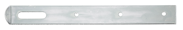 Hasp without hook, Material: raw steel, Surface: galvanised, thick-film passivated, Length of top latch: 250 mm, Width: 30 mm, Distance centre of slot - end of hasp: 112 mm, Material thickness: 3.00 mm, No. of holes: 1 / 3, Hole: 10 x 40 / Ø5.5 mm