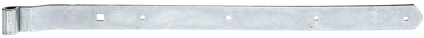 Pernio forma acodada, extremidad redondeada, Material: Acero crudo, Superficie: galvanizados, pasivado con capa gruesa, Longitud: 642 mm, Ø del rodillo: 13 mm, Anchura: 40 mm, 135 mm, Espesura del material: 5,00 mm, Número de agujeros: 4 / 1, Perforación: Ø7 / 11 x 11 mm