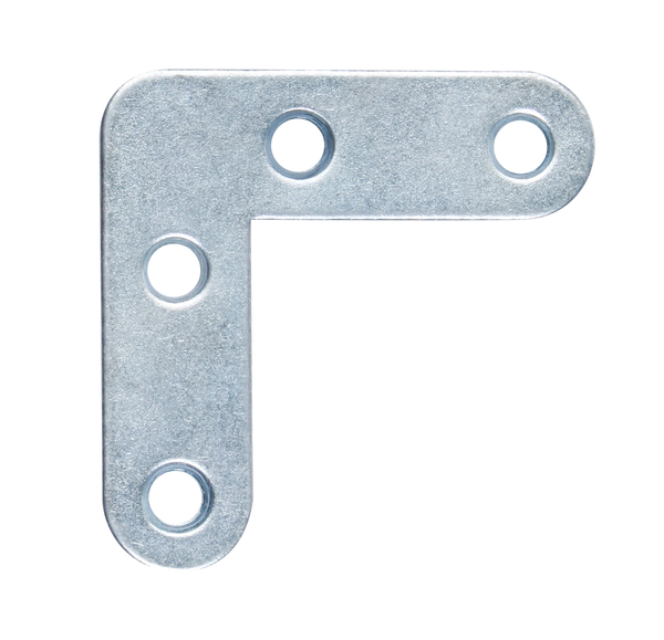 Escuadra para mueble con extremidades redondas, con agujeros para atornillar avellanados, Material: Acero crudo, Superficie: galvanizado, Altura: 40 mm, Longitud: 40 mm, Anchura: 12 mm, CutCase