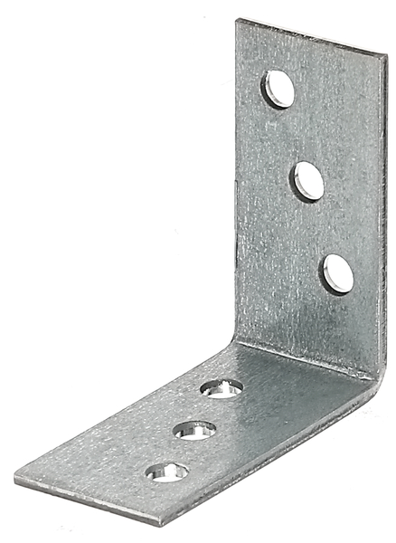 Angle bracket, Material: raw steel, Surface: sendzimir galvanised, Contents per PU: 25 Piece, Depth: 40 mm, Height: 40 mm, Width: 20 mm, Material thickness: 2.00 mm, No. of holes: 6, Hole: Ø5 mm, in bargain pack