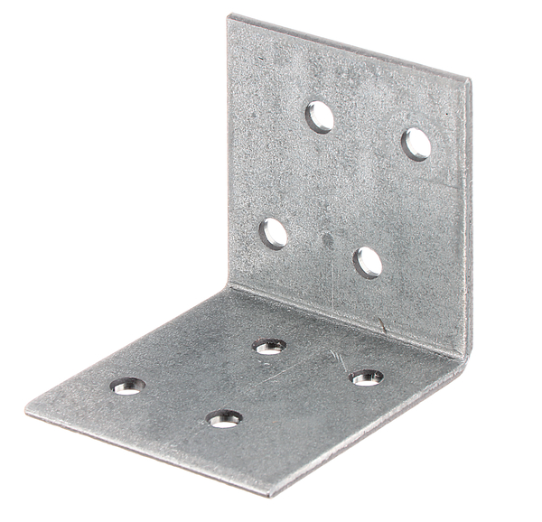Angle bracket, Material: raw steel, Surface: sendzimir galvanised, Contents per PU: 25 Piece, Depth: 40 mm, Height: 40 mm, Width: 40 mm, Material thickness: 2.00 mm, No. of holes: 8, Hole: Ø5 mm, in bargain pack