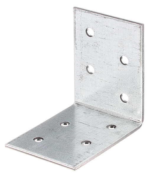 Winkelverbinder, Material: Stahl roh, Oberfläche: sendzimirverzinkt, mit CE-Kennzeichnung nach ETA-08/0165, Inhalt pro PE: 25 St., Tiefe: 50 mm, Höhe: 50 mm, Breite: 40 mm, Materialstärke: 2,00 mm, Anzahl Löcher: 8, Loch: Ø5 mm, im Großpack, CutCase