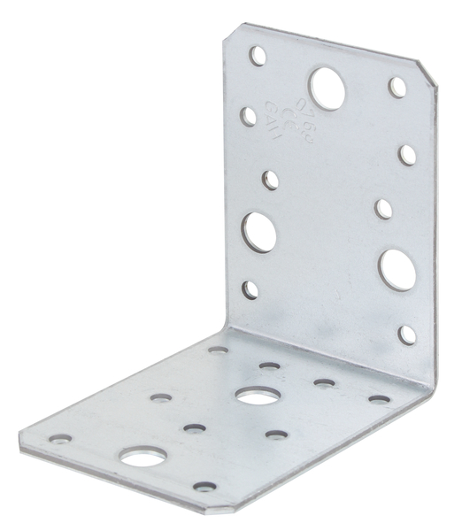 Winkelverbinder, Material: Stahl roh, Oberfläche: sendzimirverzinkt, mit CE-Kennzeichnung nach ETA-08/0165, Tiefe: 90 mm, Höhe: 90 mm, Breite: 65 mm, Materialstärke: 2,50 mm, Anzahl Löcher: 5 / 17, Loch: Ø11 / Ø5 mm, CutCase