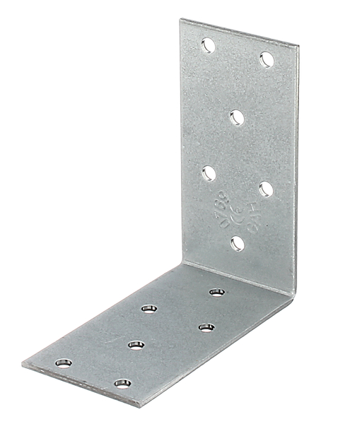 Escuadra de ensamblaje, Material: Acero crudo, Superficie: acero galvanizado Sendzimir, con distintivo CE conforme a ETA-08/0165, Profundidad: 80 mm, Altura: 80 mm, Anchura: 40 mm, Espesura del material: 2,00 mm, Número de agujeros: 12, Perforación: Ø5 mm, CutCase