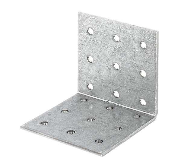 Perforated angle plate, Material: raw steel, Surface: sendzimir galvanised, with CE marking in accordance with ETA-08/0165, Depth: 60 mm, Height: 60 mm, Width: 60 mm, Material thickness: 2.50 mm, No. of holes: 18, Hole: Ø5 mm, CutCase