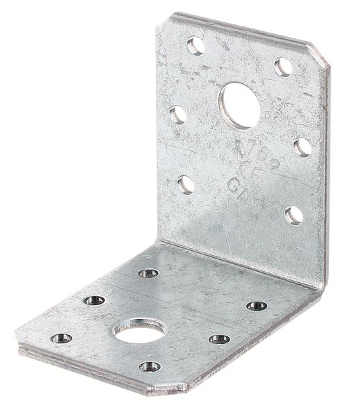 Équerre d'assemblage, Matériau: Acier brut, Finition: galvanisée Sendzimir, avec marquage CE selon ETA-08/0165, Profondeur: 60 mm, Hauteur: 60 mm, Largeur: 45 mm, Épaisseur: 2,50 mm, Nombre de trous: 2 / 12, Trou: Ø11 / Ø5 mm, CutCase