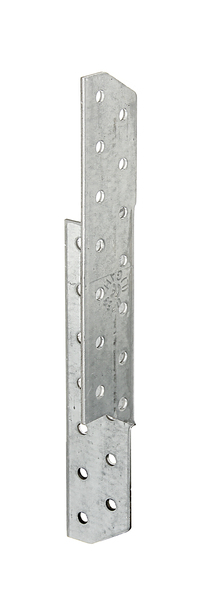 Sparren-Pfettenanker, Material: Stahl roh, Oberfläche: sendzimirverzinkt, links, mit CE-Kennzeichnung nach ETA-08/0170, Breite: 32 mm, Tiefe: 32 mm, Höhe: 210 mm, Materialstärke: 2,00 mm, Anzahl Löcher: 28, Loch: Ø5 mm, CutCase