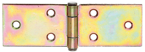 Tischband, mit vernietetem Edelstahlstift, mit versenkten Schraublöchern, Material: Stahl roh, Oberfläche: sendzimirverzinkt, Länge: 32 mm, Breite: 100 mm, Ausführung: gerollt, Materialstärke: 1,50 mm, Anzahl Löcher: 6, Loch: Ø4,6 mm, Polen