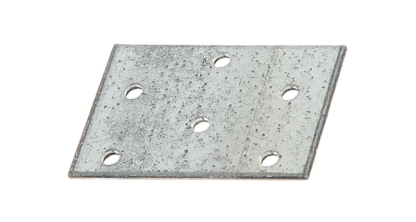 Flat connector, Material: raw steel, Surface: sendzimir galvanised, with marking in accordance with EN 14545, Length: 60 mm, Width: 40 mm, Material thickness: 2.00 mm, No. of holes: 6, Hole: Ø5 mm, CutCase