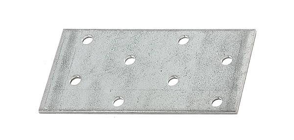 Flat connector, Material: raw steel, Surface: sendzimir galvanised, with marking in accordance with EN 14545, Length: 80 mm, Width: 40 mm, Material thickness: 2.00 mm, No. of holes: 8, Hole: Ø5 mm, CutCase