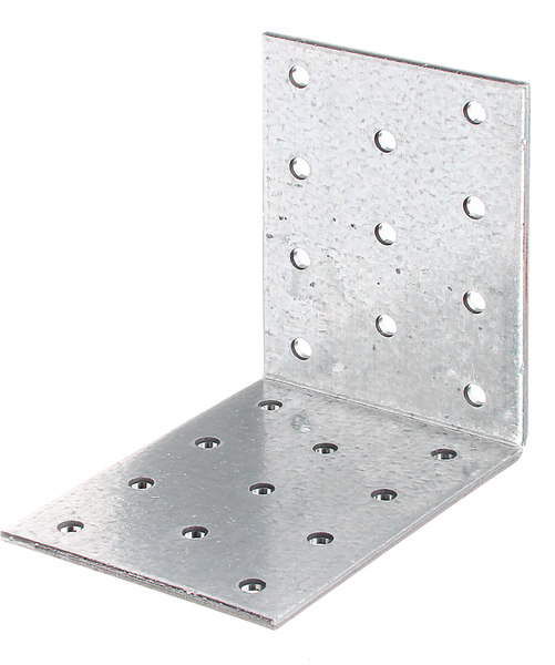 Perforated angle plate, Material: raw steel, Surface: sendzimir galvanised, with CE marking in accordance with ETA-08/0165, Depth: 80 mm, Height: 80 mm, Width: 60 mm, Approval: Europ.techn.app. ETA-08/0165, Material thickness: 2.50 mm, No. of holes: 27, Hole: Ø5 mm, CutCase