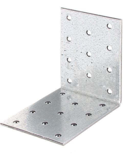 Perforated angle plate, Material: raw steel, Surface: sendzimir galvanised, with CE marking in accordance with ETA-08/0165, Depth: 80 mm, Height: 80 mm, Width: 60 mm, Material thickness: 2.50 mm, No. of holes: 27, Hole: Ø5 mm, CutCase