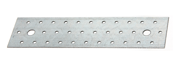 Perforated plate, Material: raw steel, Surface: sendzimir galvanised, with CE marking in accordance with DIN EN 14545, Length: 240 mm, Width: 60 mm, Approval: Europ.Techn.Zul. EN14545:2008, Material thickness: 2.00 mm, No. of holes: 2 / 32, Hole: Ø11 / Ø5 mm, CutCase
