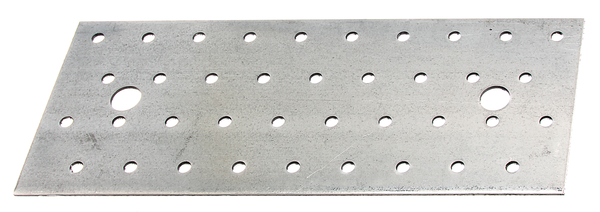 Perforated plate, Material: raw steel, Surface: sendzimir galvanised, with CE marking in accordance with DIN EN 14545, Length: 200 mm, Width: 80 mm, Approval: Europ.Techn.Zul. EN14545:2008, Material thickness: 2.00 mm, No. of holes: 2 / 38, Hole: Ø11 / Ø5 mm, CutCase