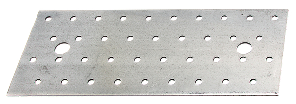 Perforated plate, Material: raw steel, Surface: sendzimir galvanised, with marking in accordance with EN 14545, Length: 200 mm, Width: 80 mm, Material thickness: 2.00 mm, No. of holes: 2 / 38, Hole: Ø11 / Ø5 mm, CutCase