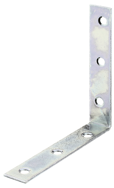 Stuhlwinkel, mit beidseitig versenkten Schraublöchern, Material: Stahl roh, Oberfläche: sendzimirverzinkt, Inhalt pro PE: 20 St., Tiefe: 100 mm, Höhe: 100 mm, Breite: 19 mm, Materialstärke: 2,00 mm, Anzahl Löcher: 6, Loch: Ø5,3 mm, im Großpack, CutCase