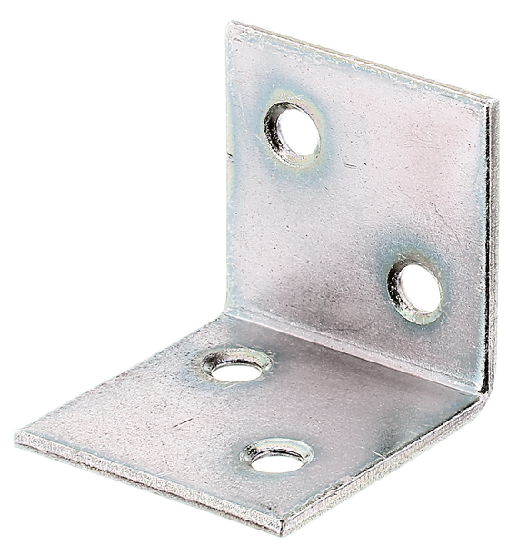 Wide angle bracket, equal sided, with countersunk screw holes, Material: raw steel, Surface: sendzimir galvanised, Contents per PU: 25 Piece, Depth: 30 mm, Height: 30 mm, Width: 30 mm, Material thickness: 2.00 mm, No. of holes: 4, Hole: Ø5 mm, in bargain pack, CutCase