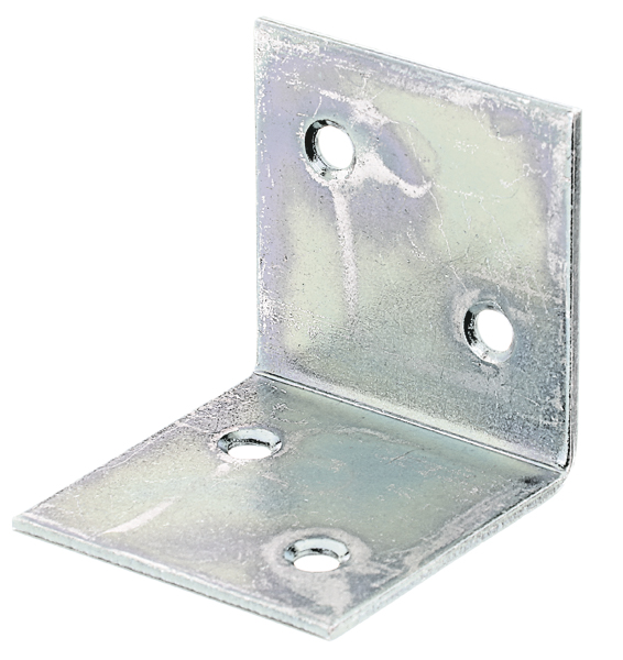 Escuadra de ensamblaje ancha lados iguales, con agujeros para atornillar avellanados, Material: Acero crudo, Superficie: acero galvanizado Sendzimir, Contenido por U.P.: 25 Pieza, Profundidad: 40 mm, Altura: 40 mm, Anchura: 40 mm, Espesura del material: 2,00 mm, Número de agujeros: 4, Perforación: Ø5 mm, en paquete grande, CutCase