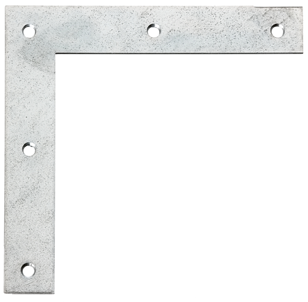 Escuadra de ángulo, con agujeros para atornillar avellanados, Material: Acero crudo, Superficie: acero galvanizado Sendzimir, Altura: 120 mm, Longitud: 120 mm, Anchura: 20 mm, Espesura del material: 1,50 mm, Número de agujeros: 5, Perforación: Ø4,4 mm, CutCase