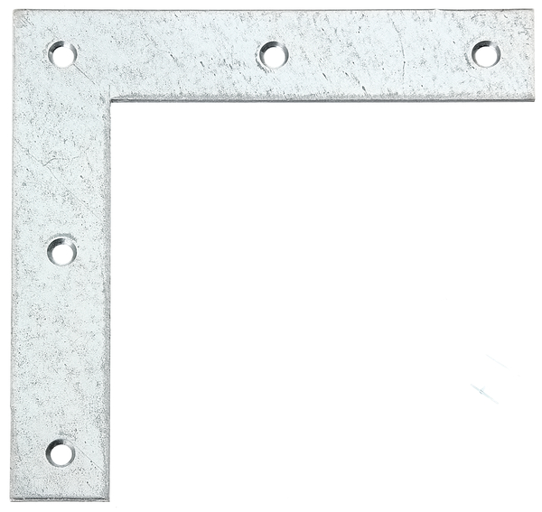 Eckwinkel, mit versenkten Schraublöchern, Material: Stahl roh, Oberfläche: sendzimirverzinkt, Höhe: 160 mm, Länge: 160 mm, Breite: 30 mm, Materialstärke: 3,00 mm, Anzahl Löcher: 5, Loch: Ø6,5 mm