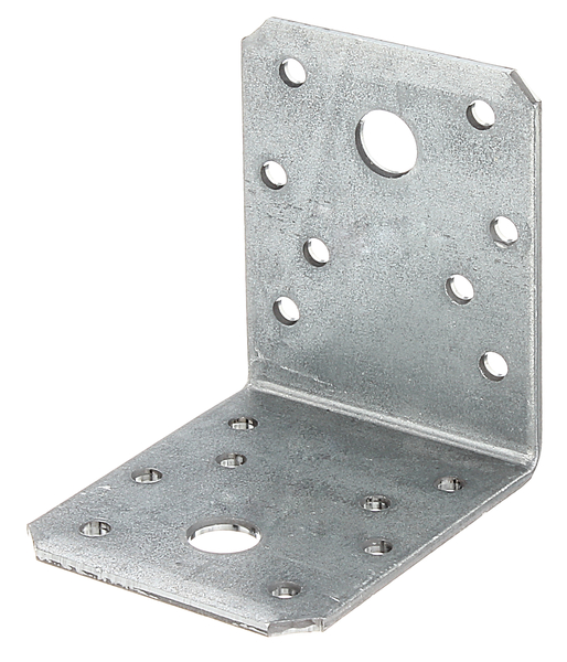 Winkelverbinder, Material: Stahl roh, Oberfläche: sendzimirverzinkt, mit CE-Kennzeichnung nach ETA-08/0165, Inhalt pro PE: 6 St., Tiefe: 70 mm, Höhe: 70 mm, Breite: 55 mm, Materialstärke: 2,50 mm, Anzahl Löcher: 2 / 16, Loch: Ø11 / Ø5 mm, im Großpack, CutCase