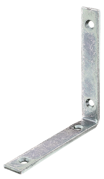 Joist hanger angle bracket, narrow, equal sided, with countersunk screw holes, Material: raw steel, Surface: galvanised, thick-film passivated, Depth: 120 mm, Height: 120 mm, Width: 20 mm, Material thickness: 5.00 mm, No. of holes: 4, Hole: Ø6.5 mm
