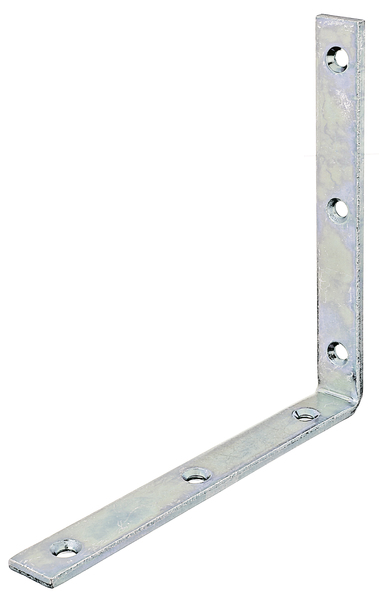 Joist hanger angle bracket, narrow, equal sided, with countersunk screw holes, Material: raw steel, Surface: galvanised, thick-film passivated, Depth: 160 mm, Height: 160 mm, Width: 20 mm, Material thickness: 5.00 mm, No. of holes: 6, Hole: Ø6.5 mm