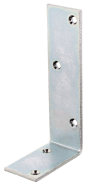 Angolare per arcarecci, modello con lati disuguali, con fori per viti incassate, Materiale: acciaio grezzo, superficie: galvanizzata, passivata a strato spesso, Profondità: 75 mm, altezza: 150 mm, larghezza: 40 mm, Spessore del materiale: 4,00 mm, Numero di fori: 5, Foro: Ø6 mm, CutCase