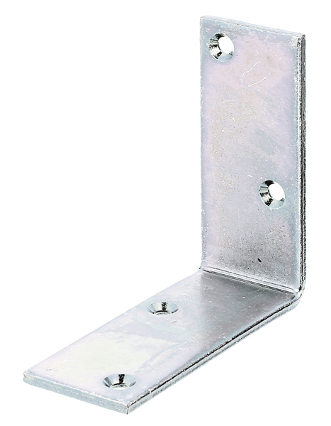 Escuadra para viga lados iguales, con agujeros para atornillar avellanados, Material: Acero crudo, Superficie: galvanizados, pasivado con capa gruesa, Profundidad: 100 mm, Altura: 100 mm, Anchura: 40 mm, Espesura del material: 4,00 mm, Número de agujeros: 4, Perforación: Ø6 mm, CutCase