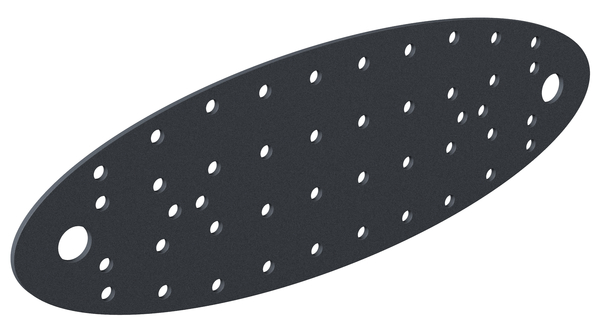 Ovado Perforated plate, Material: steel, Surface: galvanised, graphite grey powder-coated, Length: 240 mm, Width: 80 mm, Material thickness: 2.00 mm, No. of holes: 2 / 48, Hole: Ø11 / Ø5 mm