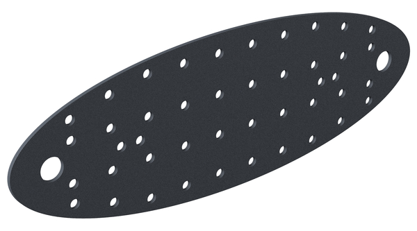 Ovado Perforated plate, Material: steel, Surface: galvanised, graphite grey powder-coated, Length: 240 mm, Width: 80 mm, Material thickness: 2.00 mm, No. of holes: 2 / 48, Hole: Ø11 / Ø5 mm, CutCase