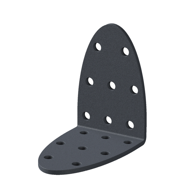 Équerre multi-trous Ovado, Matériau: Acier, Finition: zinguée, plastifiée gris graphite, Profondeur: 60 mm, Hauteur: 60 mm, Largeur: 40 mm, Épaisseur: 2,50 mm, Nombre de trous: 16, Trou: Ø4,5 mm, CutCase