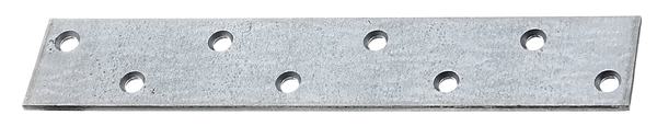 Flat connector, Material: raw steel, Surface: sendzimir galvanised, Length: 170 mm, Width: 30 mm, Material thickness: 3.00 mm, No. of holes: 8, Hole: Ø5.5 mm, CutCase