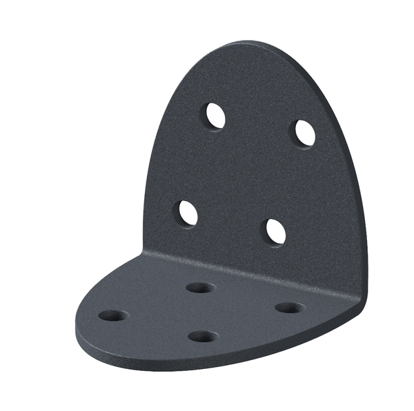 Ovado Angle bracket, Material: steel, Surface: galvanised, graphite grey powder-coated, Depth: 40 mm, Height: 40 mm, Width: 40 mm, Material thickness: 2.00 mm, No. of holes: 8, Hole: Ø4.5 mm, CutCase