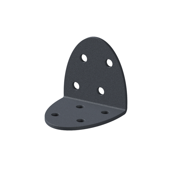 Ovado Angle bracket, Material: steel, Surface: galvanised, graphite grey powder-coated, Depth: 40 mm, Height: 40 mm, Width: 40 mm, Material thickness: 2.00 mm, No. of holes: 8, Hole: Ø4.5 mm, CutCase