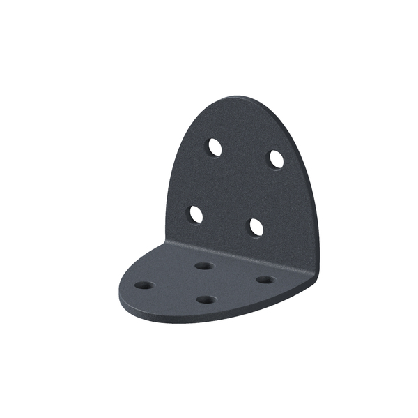 Ovado Angle bracket, Material: steel, Surface: galvanised, graphite grey powder-coated, Depth: 50 mm, Height: 50 mm, Width: 40 mm, Material thickness: 2.00 mm, No. of holes: 8, Hole: Ø4.5 mm, CutCase