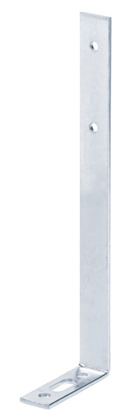Gardinenwinkel, Material: Stahl roh, Oberfläche: galvanisch verzinkt, Dickschichtschutz, Tiefe: 55 mm, Höhe: 180 mm, Breite: 17 mm, Materialstärke: 2,50 mm, Anzahl Löcher: 1 / 2 / 2, Loch: 17 x 7,5 / Ø4,5 / Ø5,5 mm