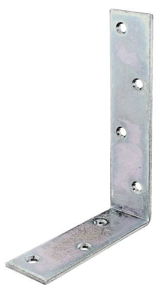 Angolare per arcarecci, modello con lati disuguali, con fori per viti incassate, Materiale: acciaio grezzo, superficie: galvanizzata, passivata a strato spesso, Profondità: 120 mm, altezza: 180 mm, larghezza: 40 mm, Spessore del materiale: 4,00 mm, Numero di fori: 7, Foro: Ø7 mm, CutCase