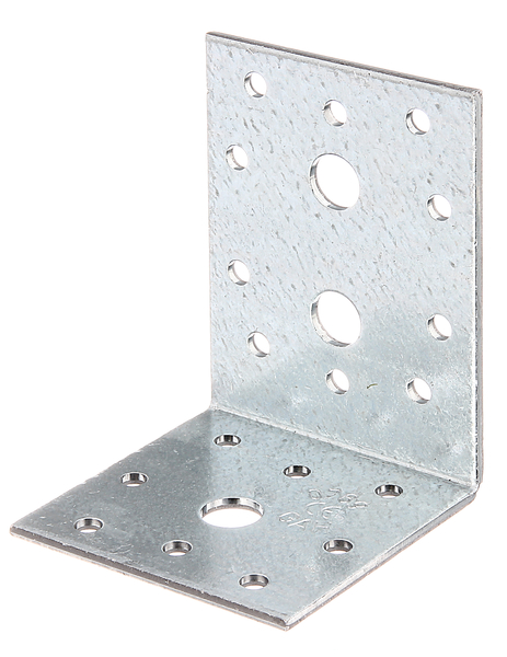 Winkelverbinder, Material: Stahl roh, Oberfläche: sendzimirverzinkt, mit CE-Kennzeichnung nach ETA-08/0165, Tiefe: 60 mm, Höhe: 80 mm, Breite: 60 mm, Materialstärke: 2,50 mm, Anzahl Löcher: 3 / 18, Loch: Ø11 / Ø5 mm, CutCase