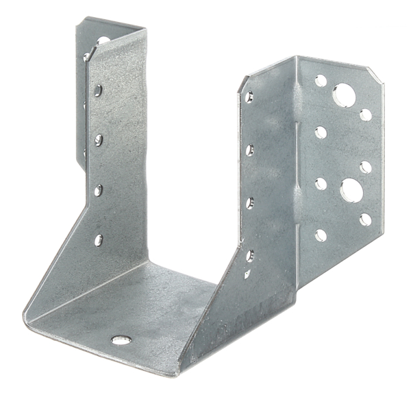 Joist hanger, type A, Material: raw steel, Surface: sendzimir galvanised, with CE marking in accordance with ETA-08/0171, Clear width: 64 mm, Height: 98 mm, Total width: 134 mm, Material thickness: 2.00 mm, No. of holes: 4 / 22, Hole: Ø9 / Ø5 mm