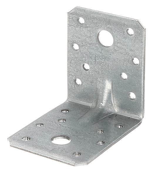 Heavy-duty angle bracket, reinforced, Material: raw steel, Surface: sendzimir galvanised, with CE marking in accordance with ETA-08/0165, Depth: 70 mm, Height: 70 mm, Width: 55 mm, Approval: Europ.techn.app. ETA-08/0165, Material thickness: 2.50 mm, No. of holes: 2 / 16, Hole: Ø11 / Ø5 mm, Specialised trade container