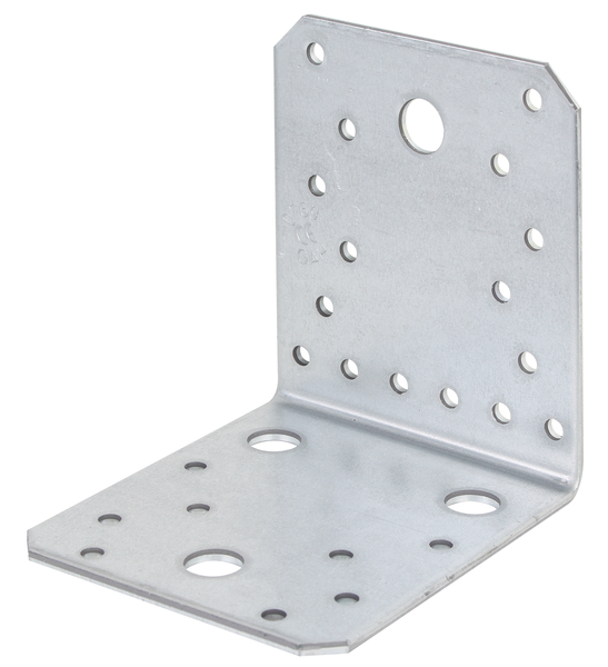 Angle bracket, Material: raw steel, Surface: sendzimir galvanised, with CE marking in accordance with ETA-08/0165, Depth: 105 mm, Height: 105 mm, Width: 90 mm, Approval: Europ.techn.app. ETA-08/0165, Material thickness: 3.00 mm, No. of holes: 4 / 24, Hole: Ø13 / Ø5 mm, Specialised trade container
