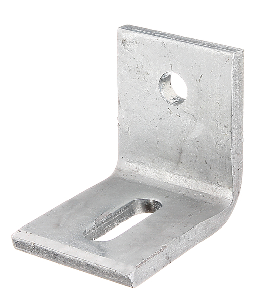 Escuadra regulable para hormigonar, Material: Acero crudo, Superficie: galvanizado en caliente, Profundidad: 77 mm, Altura: 77 mm, Anchura: 60 mm, Espesura del material: 8,00 mm, Número de agujeros: 1 / 1, Perforación: 14 x 43 / Ø14 mm, CutCase