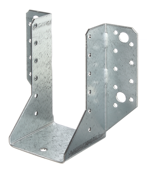 Joist hanger, type A, Material: raw steel, Surface: sendzimir galvanised, with CE marking in accordance with ETA-08/0171, Clear width: 64 mm, Height: 128 mm, Total width: 134 mm, Material thickness: 2.00 mm, No. of holes: 4 / 30, Hole: Ø11 / Ø5 mm