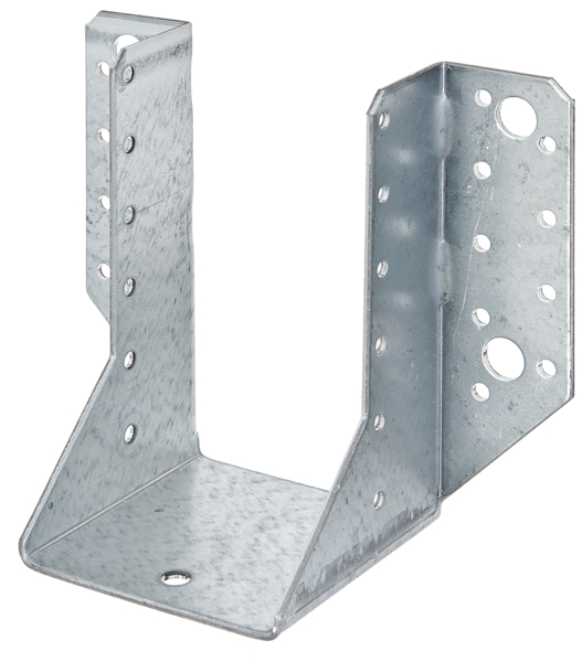Joist hanger, type A, Material: raw steel, Surface: sendzimir galvanised, with CE marking in accordance with ETA-08/0171, Clear width: 70 mm, Height: 125 mm, Total width: 140 mm, Material thickness: 2.00 mm, No. of holes: 4 / 30, Hole: Ø11 / Ø5 mm